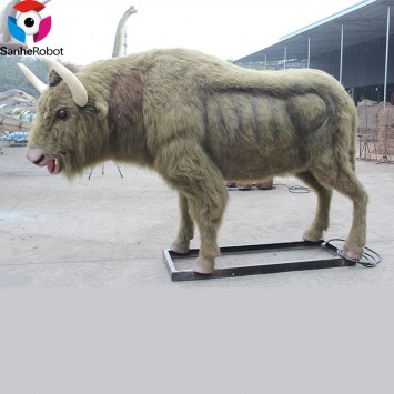 Animal Theme Park Realistic Buffalo Statue Animatronic Animal Model Bull For Sale