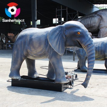 Animated park decoration life size animatronic anime figure outdoor elephant statue