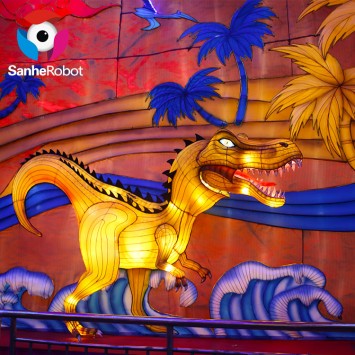 Lifelike Chinese New Year Decoration Dinosaur Silk Lantern