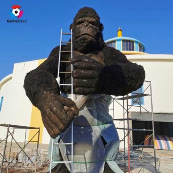 Life Size Outdoor Animatronic Animal Gorilla Statue Model