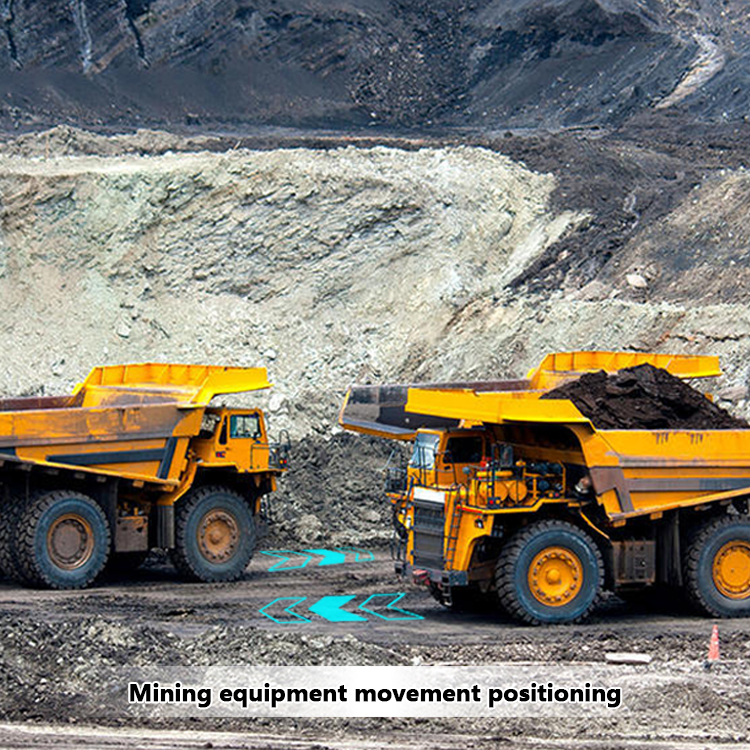 Polohování pohybu důlního zařízení