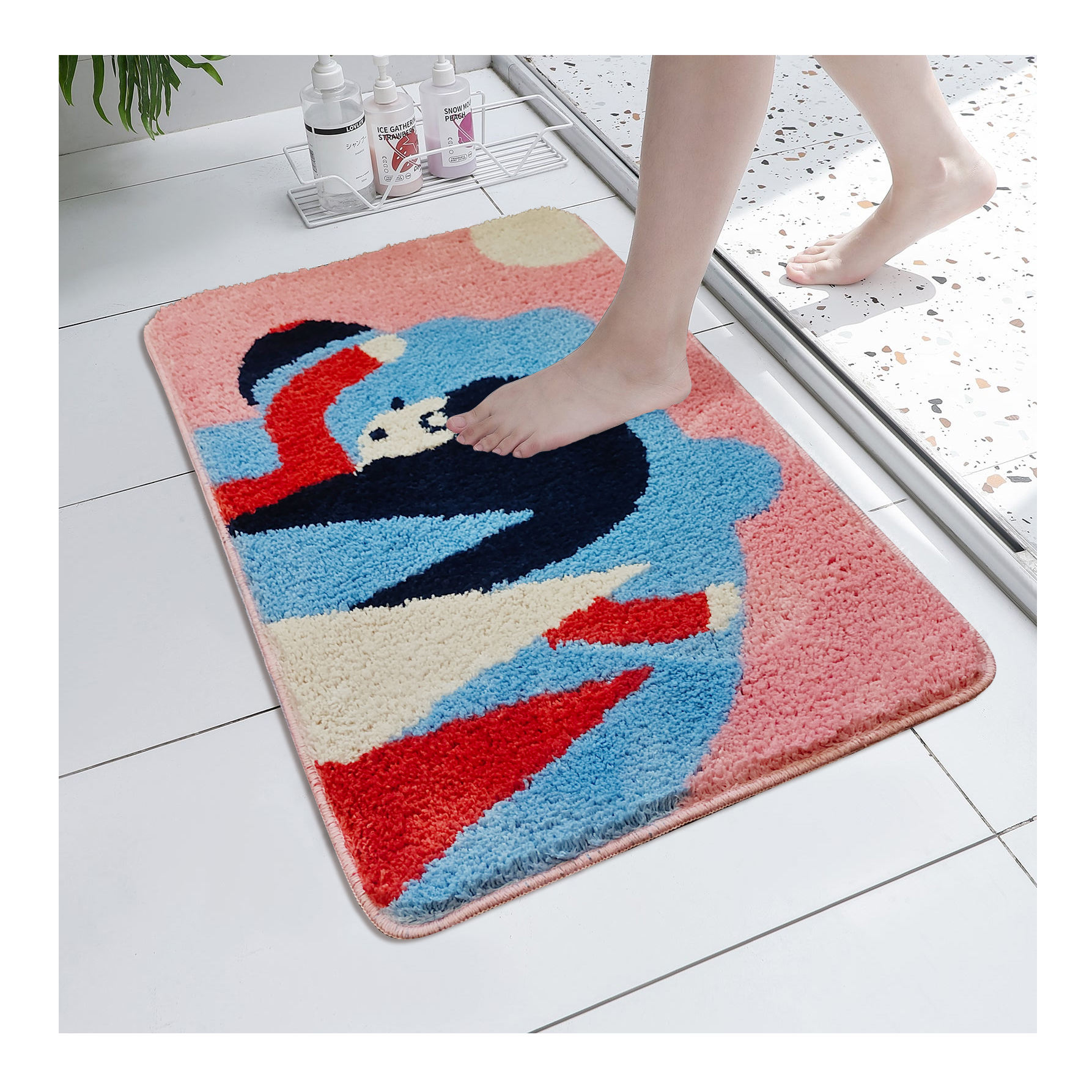 Нековзкі килимки для ванної кімнати з мікрофібри Абстрактний килимок для ванної кімнати Представлене зображення