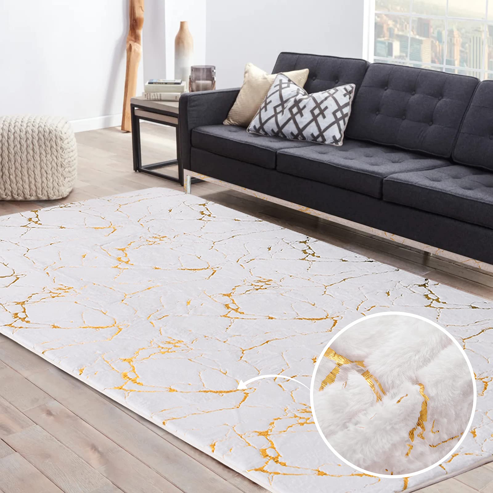 Doux métallisé coloré abstrait tapis tapis anti-dérapant moelleux rectangulaire en peluche velours maison décoratif tapis jeter tapis Image en vedette
