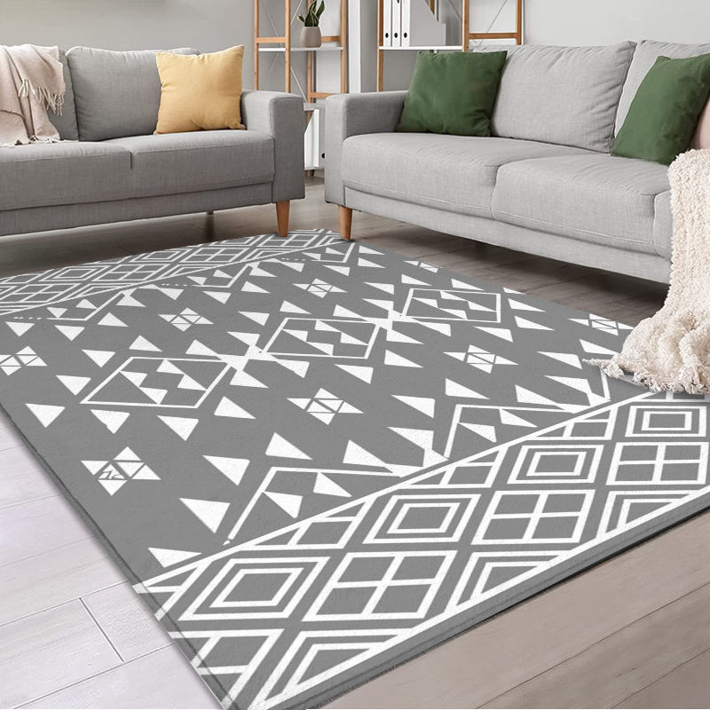 Великий богемний геометричний фланелевий килим Килим для вітальні