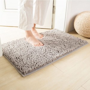 Supersagte Chenille-badmatstel 3 stukke glyvrye badmat absorberende ruige matte