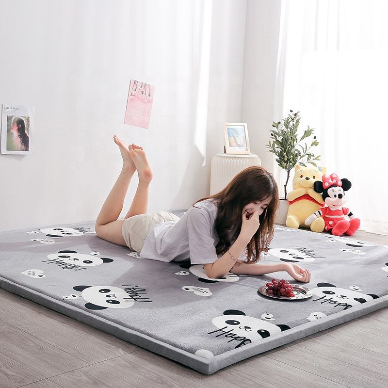 Tapete de borda larga para espessamento da área de cabeceira do dormitório, tapete grosso para brincar com espuma viscoelástica, tapete para bebê para sala de estar