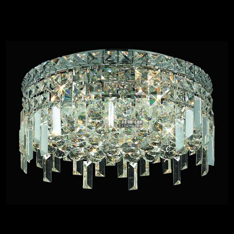 Width 40CM Modern Crystal Ceiling Light Flush Mounted Lighting For Bedroom