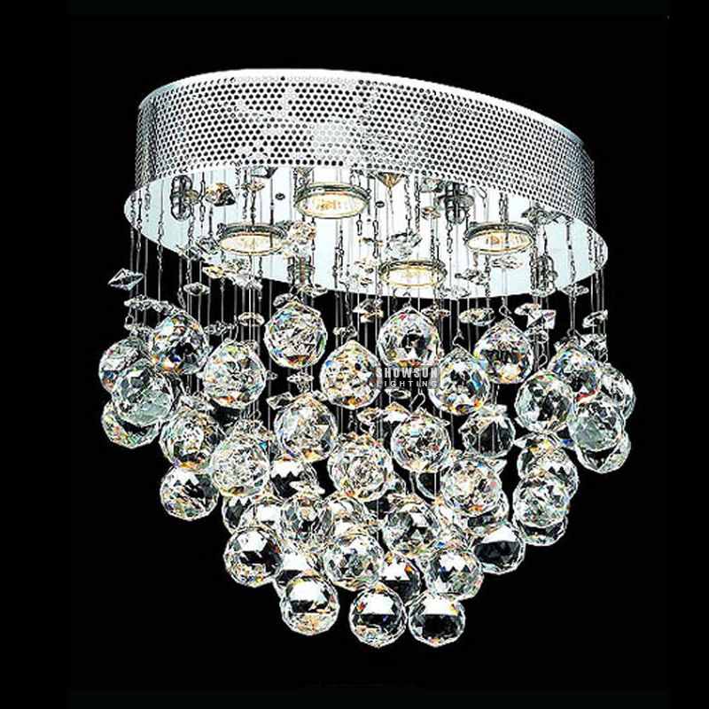 Width 40CM Modern Crystal Ceiling Light Flush Mounted Lighting For Bedroom