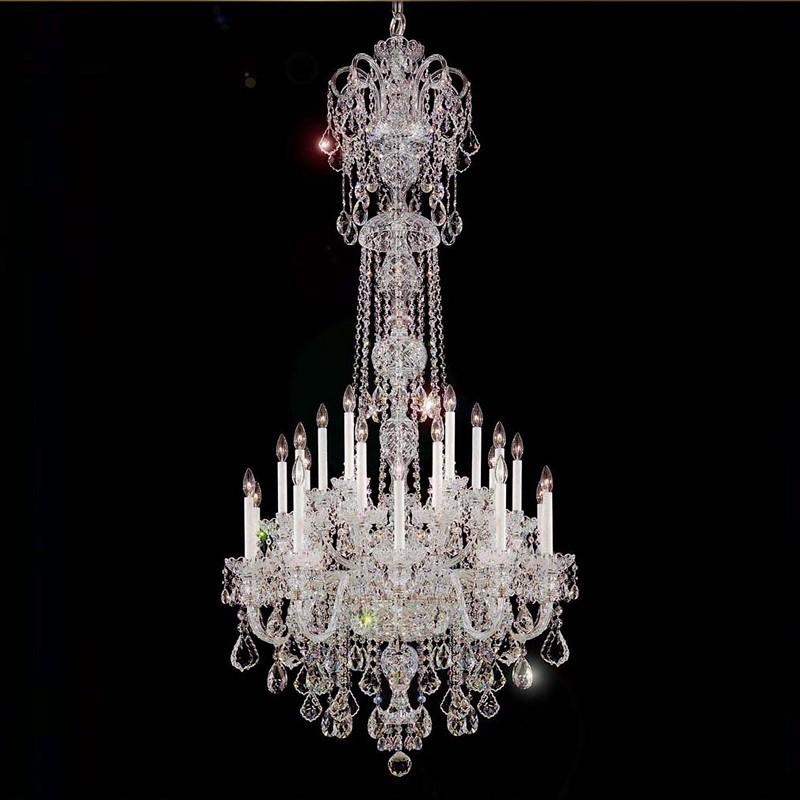 24 Lights Tall Bohemia Chandelier for High Ceilings