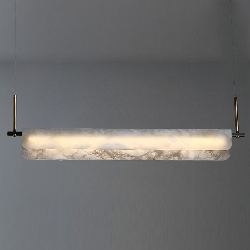 40 Inch Linear Alabaster Suspended Pendant Light for Dining Room