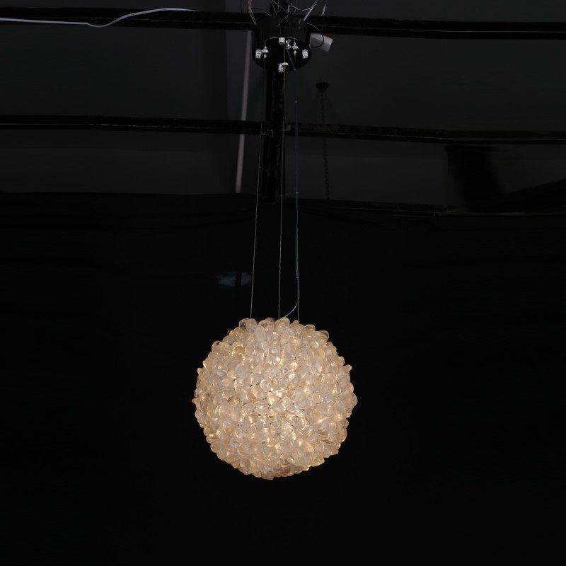 Clear Natural Crystal Stone Pendant Light