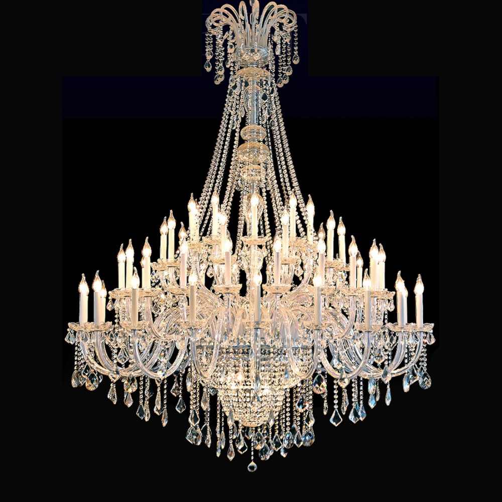 65 Lights Candle Style Large chandeliers Big Foyer Crystal Lighting