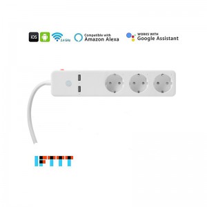 Factory Supply Denmark 3 Outlets Socket Power Strip Cable Cord Lead with LED Light Waterproof and Anti-Shcok