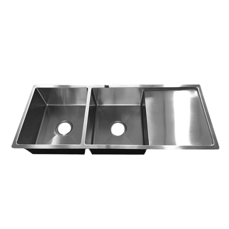 Hot Sale Stainless Steel 304 Buatan Tangan Undermount/Topmoount Kitchen Sink Mangkuk Tunggal/Mangkok Ganda dengan Drainboard