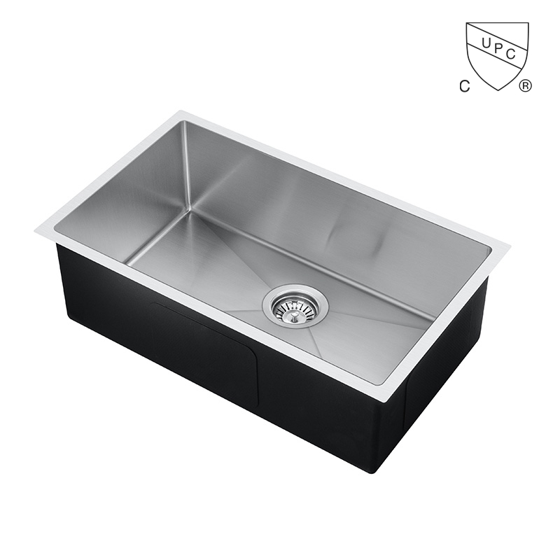 Hot sale handmade cUPC SUS304 Stainless Steel Single Bowl Sink for Kitchen Sink / Bar Sink for project and home use Featured Image