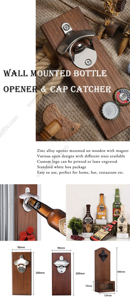 Wall Mounted Bottle Opener at Cap Catcher