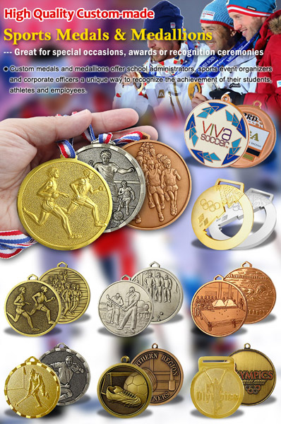Pasgemaakte sportmedaljes en marathonmedaljes