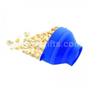 Hopfällbar silikon mikrovågssäker popcornskål med lock