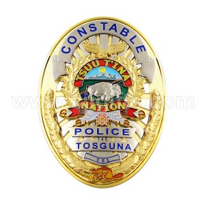 Insignia de xerife, distintivo de identificación da policía para o oficial de execución