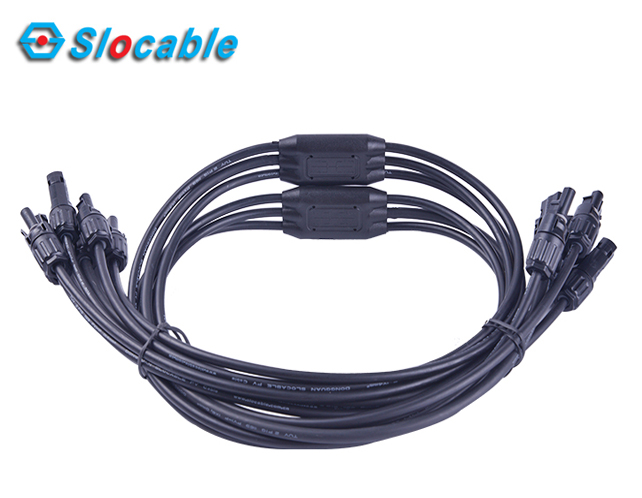 PV-kabelsamlinger — 5to1 X-type forlængerkabel med MC4-stik