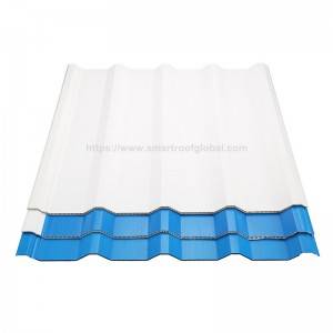 Smartroof Material de construción de PVC Folla de tellado corrugado Apvc Folla de tellado de plástico PVC anticorrosión