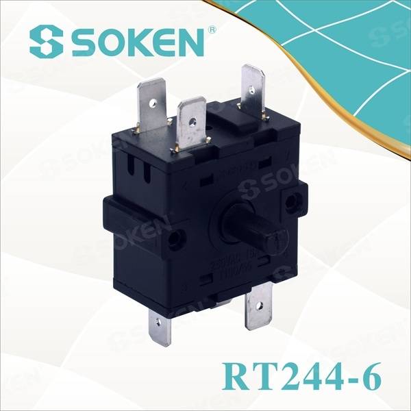 Supply OEM Waterproof Round Rocker Switch -
 Heater Rotary Switch with 6 Pins (RT244-6) – Master Soken Electrical