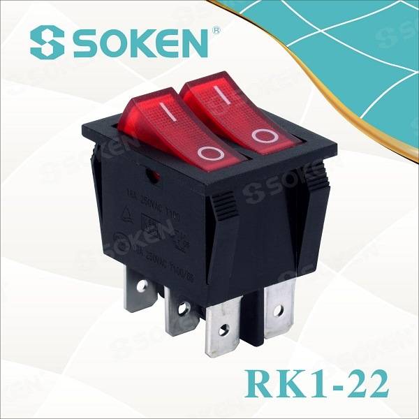 Hot Selling for Mini Rocker Switch -
 Soken Kema Keur Rocker Switch T125 55 – Master Soken Electrical