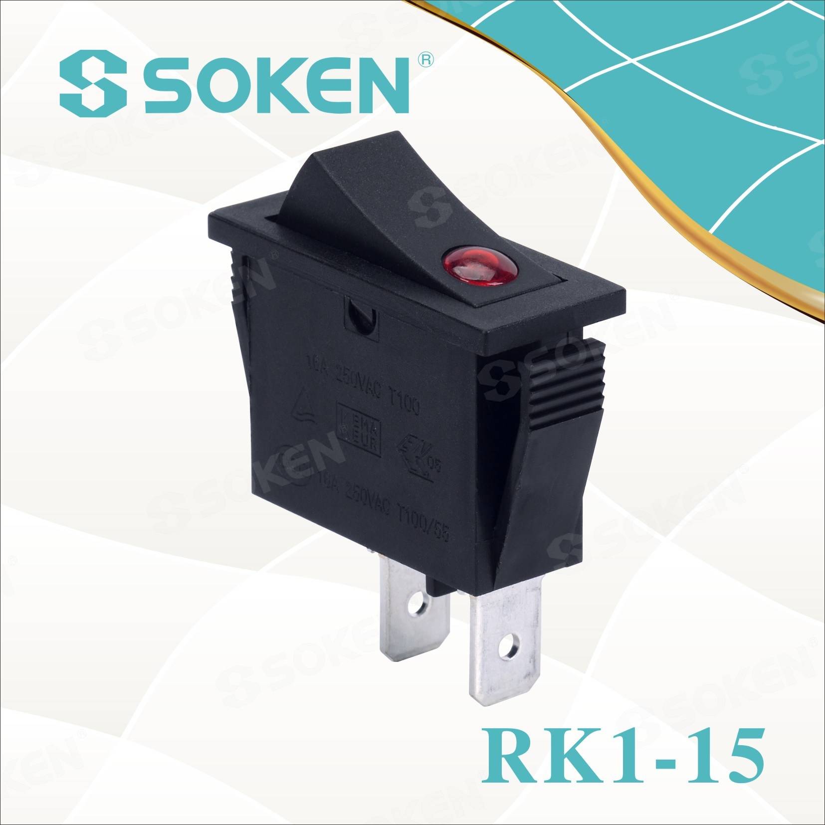 Fixed Competitive Price Plastic Switches Cover -
 Soken Rk1-15 1X1 B/B on off Rocker Switch – Master Soken Electrical