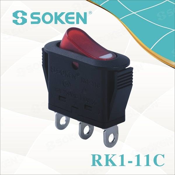 Manufacturing Companies for Buzzer Signal Light -
 Soken Rocker Switch on-off/on-on for Electrical Appliance Rk1-11c – Master Soken Electrical