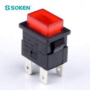 Soken SPST 電源タップ ラッチング押しボタン スイッチ