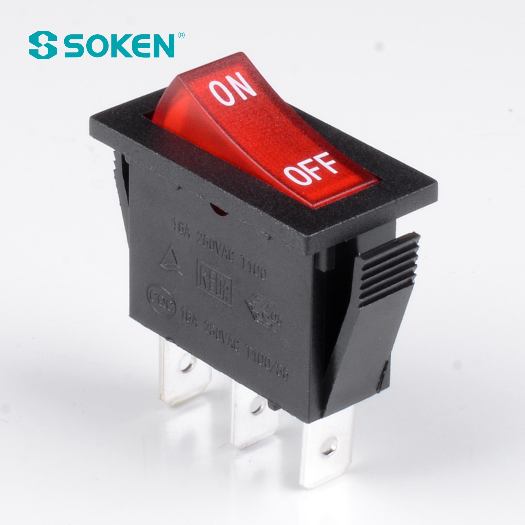 Kolískový prepínač Soken Rk1-16 1X1n W/R zapnutý vypnutý