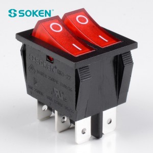 Soken Rk1-22 1X1X2n ligado/desligado interruptor oscilante duplo iluminado à prova d'água