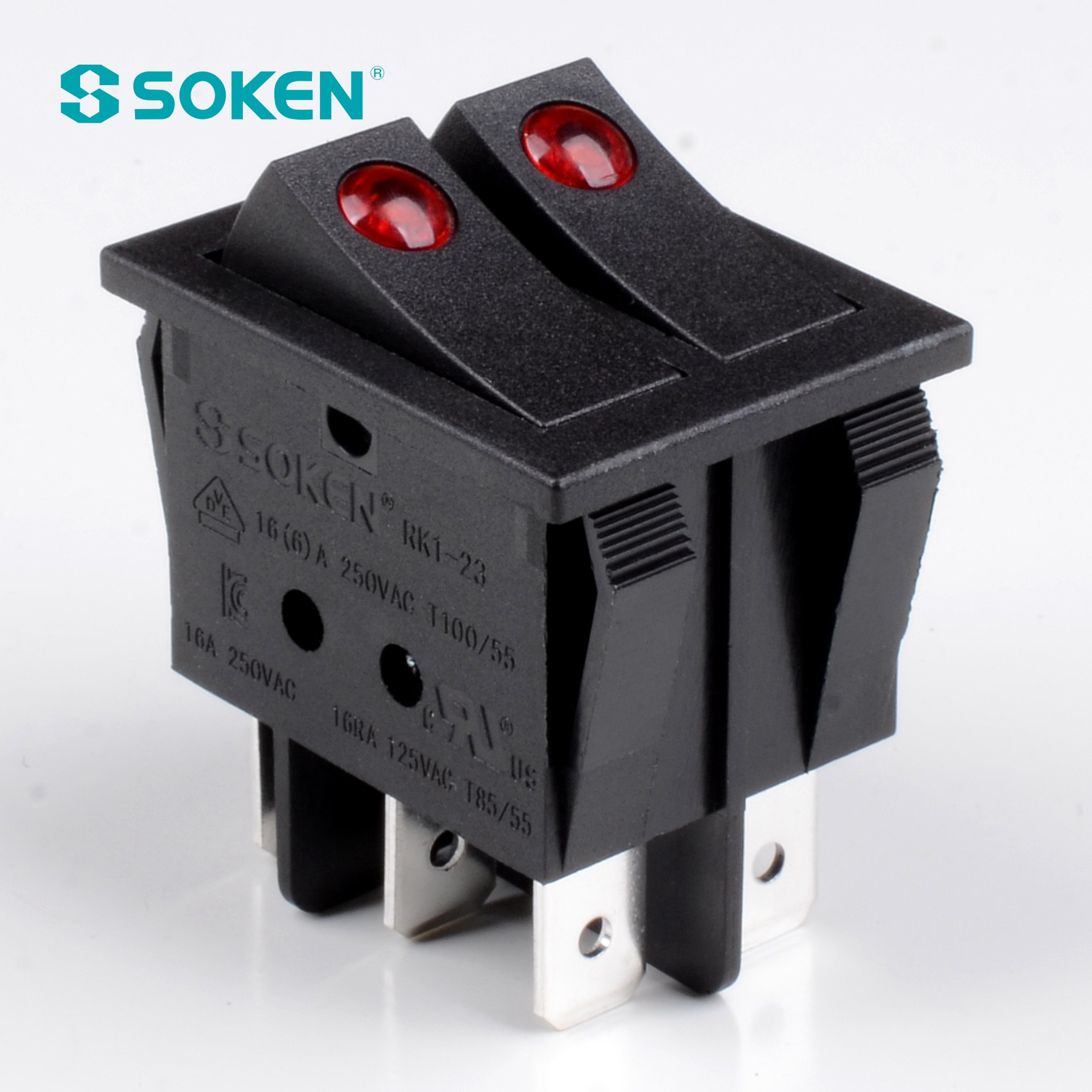 Soken Switch Switch Rocker Dúbailte Cnaipe Cúpla T85