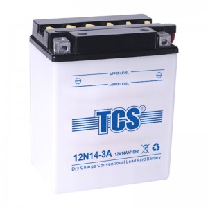 Batterie de moto batterie conventionnelle chargée à sec TCS 12N14-3A