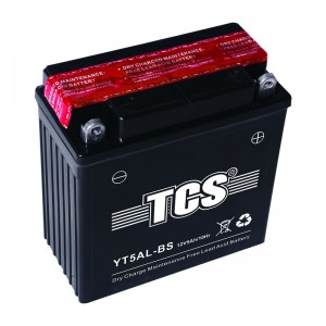 Batterie de moto sans entretien chargée à sec YT5AL-BS