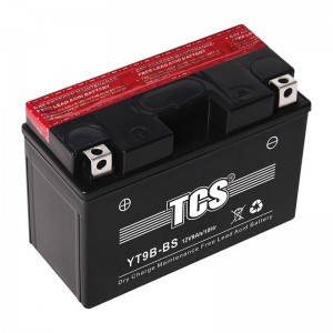 Batterie de moto chargée à sec, sans entretien, YT9B-BS