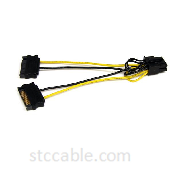 6-calowy adapter kabla zasilającego SATA do 8-pinowej karty graficznej PCI Express