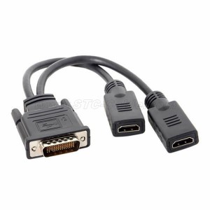 DMS-59 pinos macho para cabo de extensão splitter HDMI duplo