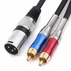Cable de conexión divisor en Y dual RCA a XLR macho