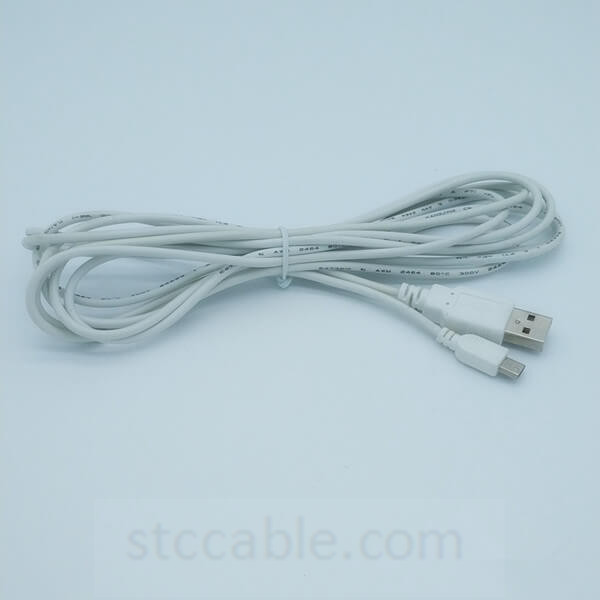 Micro 5pin data and power usb cable white