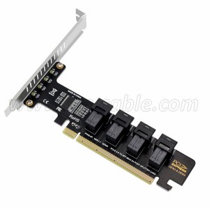 PCIE X16 to 4 Port U.2 NVME SFF 8643 8639 Expansion Card