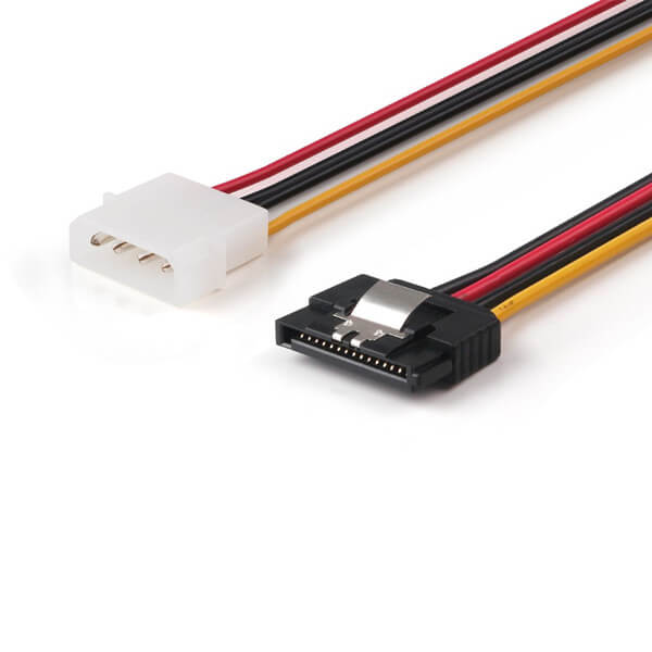 SATA 15 Pin to Molex 4 Pin power cable with latch