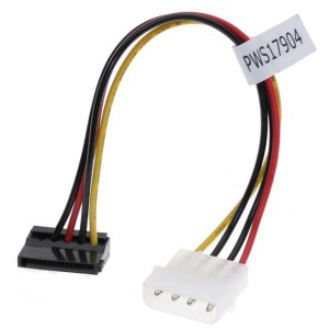 6in 4 Pin Molex to Right Angle SATA Power Cable Adapter