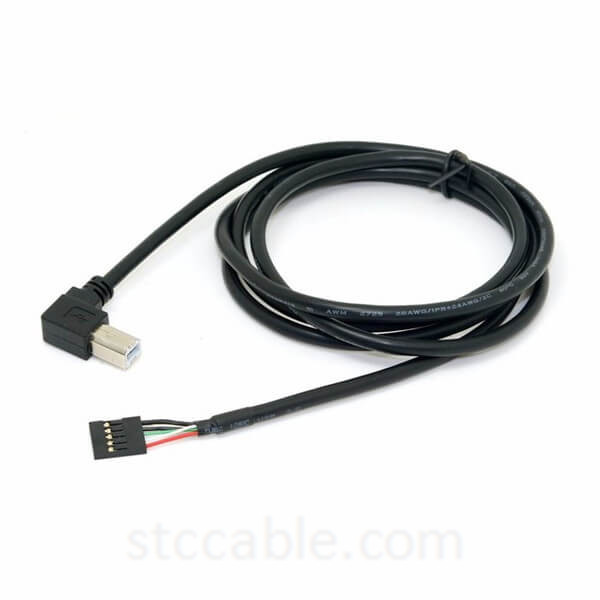 USB 2.0 B Male Right Angled to mainboard Pitch 2.54mm 5pin Housing Cable