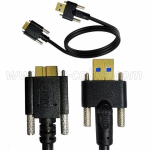 USB 3.0 A Male to Micro B Male both ends With Dual M3 Screw Locking cable