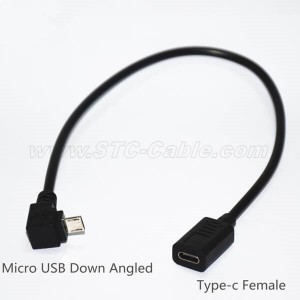 USB C TO Angle Micro USB Data cable