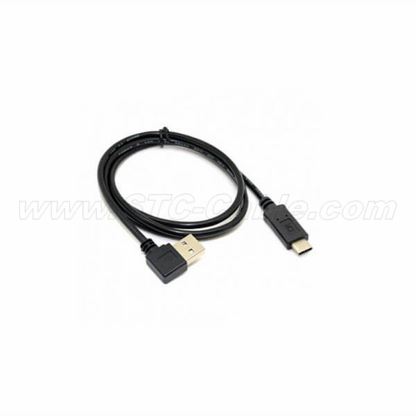 USB-C Type C to USB 2.0 90 Degree Left & Right Angled Data Reversible Cable