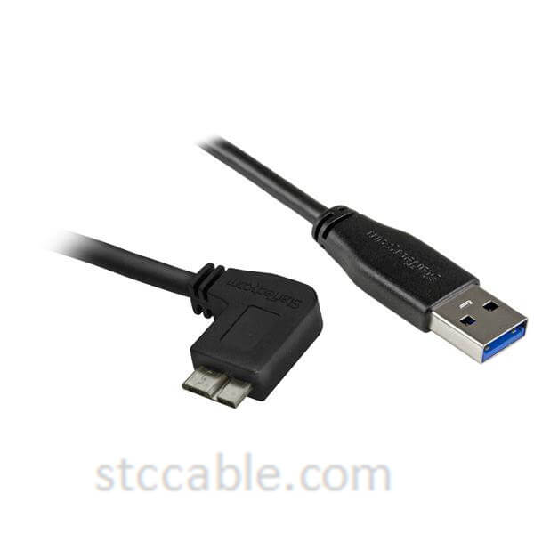 Slim Micro USB 3.0 Cable – Male to male – Right-Angle Micro-USB – 1m (3ft)