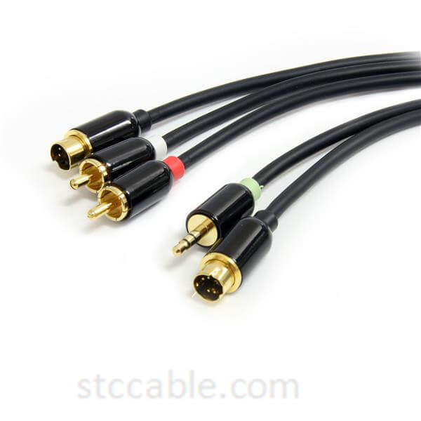 Kabel S-Video o długości 10 stóp ze stereofonicznym kablem audio-wideo 3,5 mm do RCA