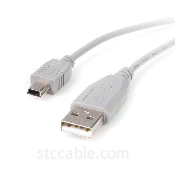 1 ft Mini USB 2.0 Cable – A to Mini B gray